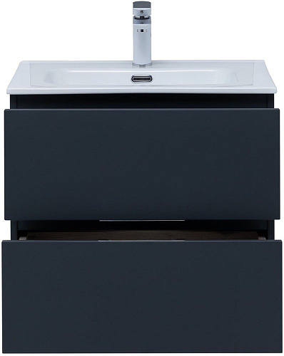 Тумба под раковину Aquanet Алвита New 60 2 ящика, антрацит 00277511 Тумба под раковину Aquanet Алвита New 60 2 ящика, антрацит 00277511