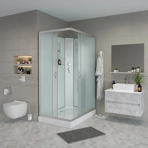 Душевая кабина Niagara Classic NG-43285-14QBK (1200х800х2000) низкий поддон (13см) стекло матовое 432853QBK Душевая кабина Niagara Classic NG-43285-14QBK (1200х800х2000) низкий поддон (13см) стекло матовое 432853QBK