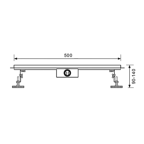 Душевой лоток Raglo R653.50.05 500мм, нержавеющая сталь, сатин Душевой лоток Raglo R653.50.05 500мм, нержавеющая сталь, сатин