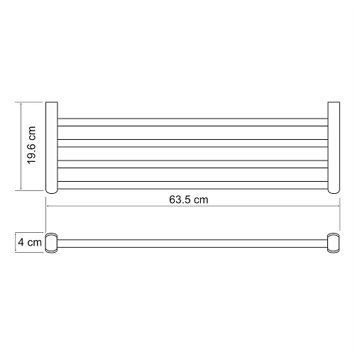Полка WasserKRAFT Berkel K-6811 для полотенец хром Полка WasserKRAFT Berkel K-6811 для полотенец хром