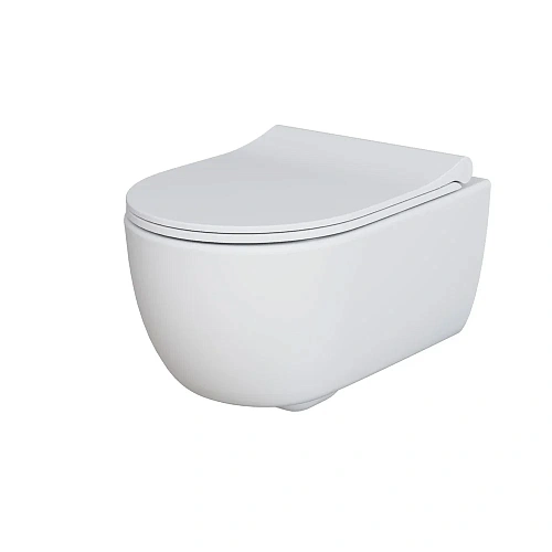 Унитаз подвесной Abner 103T20101R (545x360x330) белый матовый безободковый с тонкой крышкой 103T20101R-102T20101S Унитаз подвесной Abner 103T20101R (545x360x330) белый матовый безободковый с тонкой крышкой 103T20101R-102T20101S