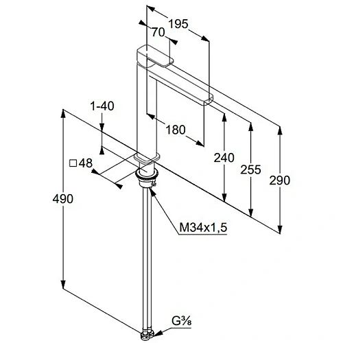 Смеситель для раковины Kludi RENON 422983975 черный матовый Смеситель для раковины Kludi RENON 422983975 черный матовый