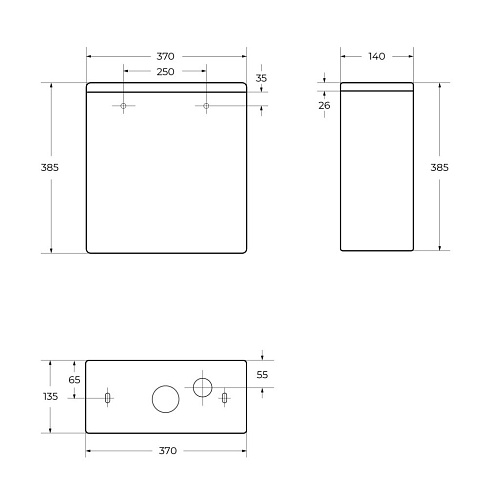 Бачок для унитаза BelBagno LOUNGE BB045/051T Бачок для унитаза BelBagno LOUNGE BB045/051T