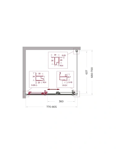 Душевой уголок BelBagno UNO-195-AHF-31-80/70-C-Cr 80x70 см, профиль хром, стекло прозрачное Душевой уголок BelBagno UNO-195-AHF-31-80/70-C-Cr 80x70 см, профиль хром, стекло прозрачное