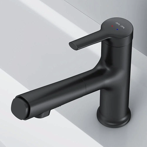 Смеситель для раковины AM.PM X-Joy F85B02922 с вытяжным изливом, черный Смеситель для раковины AM.PM X-Joy F85B02922 с вытяжным изливом, черный