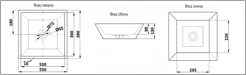 Раковина CeramaLux 9212 накладная, белый Раковина CeramaLux 9212 накладная, белый