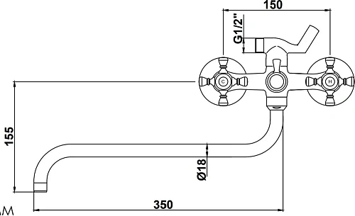 Смеситель для ванны Kaiser Grace 11070SH Смеситель для ванны Kaiser Grace 11070SH