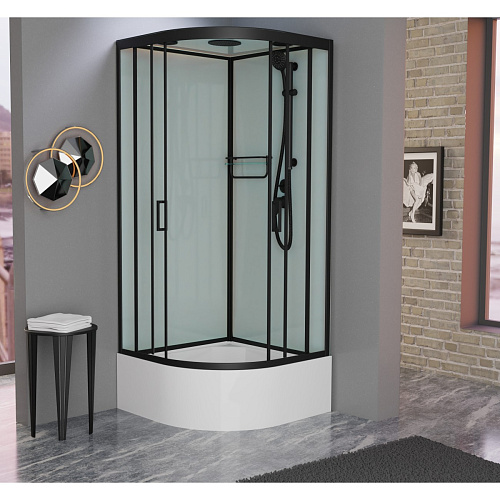 Душевая кабина Frank F400/2 М Black черный профиль матовое стекло 100x100 20072 Душевая кабина Frank F400/2 М Black черный профиль матовое стекло 100x100 20072