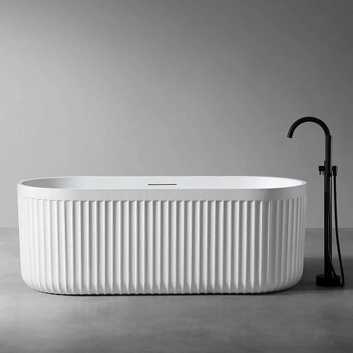 Ванна отдельностоящая ABBER AM9925 170x75 универсальная, белая матовая, искусственный камень Ванна отдельностоящая ABBER AM9925 170x75 универсальная, белая матовая, искусственный камень