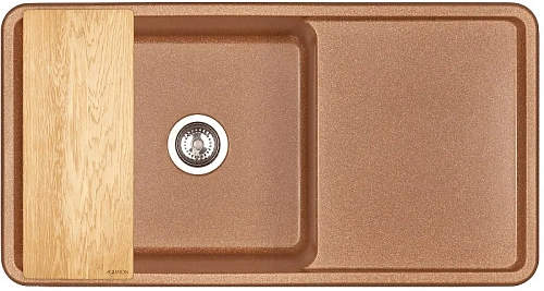 Кухонная мойка Aquaton Беллис 97 1A725132BS270 из литого мрамора, терракот Кухонная мойка Aquaton Беллис 97 1A725132BS270 из литого мрамора, терракот