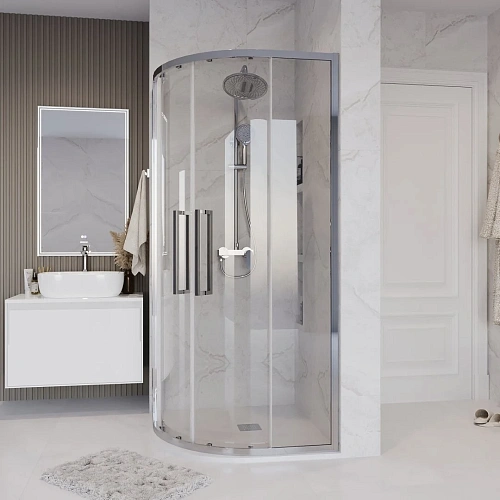 Душевой уголок GROSSMAN Cosmo 301.K33.02.8080.10.00 (80x80x195) полукруг,раздвижн,хром,стекло прозрачное Душевой уголок GROSSMAN Cosmo 301.K33.02.8080.10.00 (80x80x195) полукруг,раздвижн,хром,стекло прозрачное