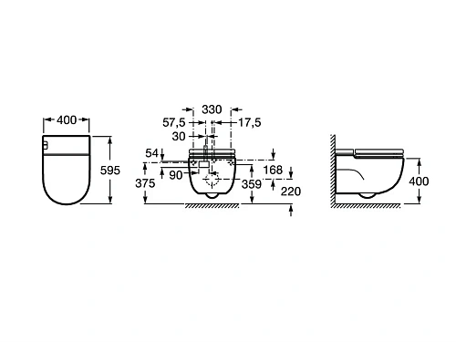 Унитаз SMART ROCA Meridian In-Tank 40х59,5 см, подвесной со встроенным бачком в чаше, с опорной стой 893302000 Унитаз SMART ROCA Meridian In-Tank 40х59,5 см, подвесной со встроенным бачком в чаше, с опорной стой 893302000