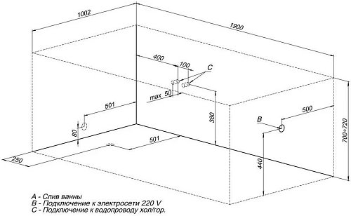 Акриловая ванна Aquanet Vega 190x100 00204046 Акриловая ванна Aquanet Vega 190x100 00204046