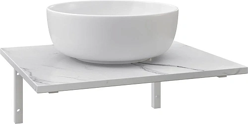 Комплект мебели DIWO Элиста 60 белый мрамор, с раковиной Moduo 40 RING, в скандинавском стиле, оваль 554704 Комплект мебели DIWO Элиста 60 белый мрамор, с раковиной Moduo 40 RING, в скандинавском стиле, оваль 554704