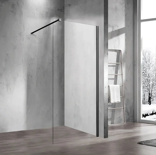 Пристенный профиль и крепления для душевой перегородки Vincea Walk-In VHW-1WB, матовый черный Пристенный профиль и крепления для душевой перегородки Vincea Walk-In VHW-1WB, матовый черный