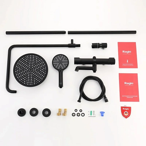 Душевая система Raglo R20.26.06 с термостатом, черный Душевая система Raglo R20.26.06 с термостатом, черный