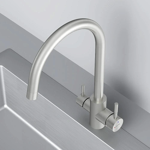 Смеситель для кухни AM.PM X-Joy S F85B07711 с каналом для питьевой воды, сатин Смеситель для кухни AM.PM X-Joy S F85B07711 с каналом для питьевой воды, сатин