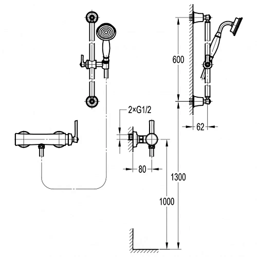 Душевой гарнитур Swedbe Terracotta Art 2513 Душевой гарнитур Swedbe Terracotta Art 2513