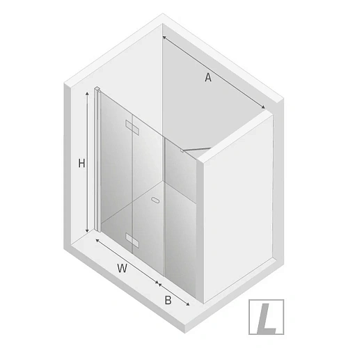 Душевая дверь NEW TRENDY NEW SOLEO PLUS L 120x195 D-0150A/D-0095B хром Душевая дверь NEW TRENDY NEW SOLEO PLUS L 120x195 D-0150A/D-0095B хром