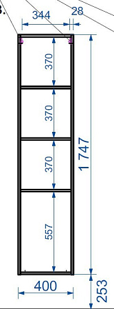 Шкаф-пенал Эстет Dallas Luxe 40 L подвесной белый (h=1747) ФР-00001948 Шкаф-пенал Эстет Dallas Luxe 40 L подвесной белый (h=1747) ФР-00001948