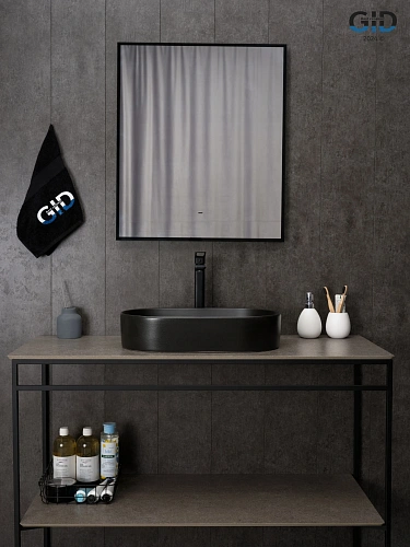 Раковина Gid N9020bg 53379 накладная черная графит 52.5x30.5x11.5 Раковина Gid N9020bg 53379 накладная черная графит 52.5x30.5x11.5