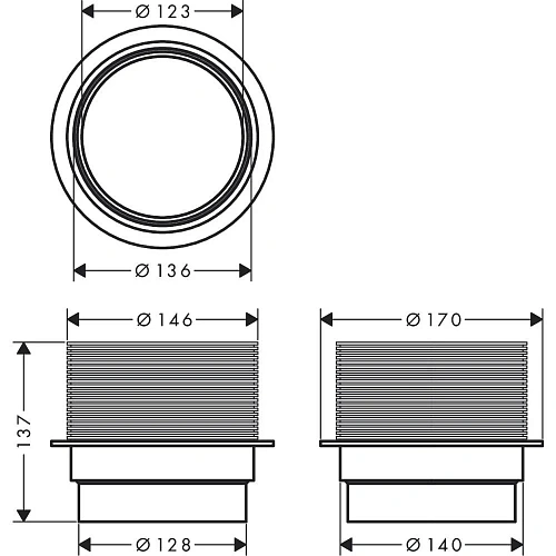 Компенсатор высоты Hansgrohe RainDrain Spot 56056000 Компенсатор высоты Hansgrohe RainDrain Spot 56056000