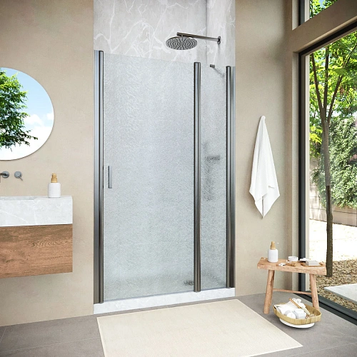 Душевая дверь Vegas-glass EP-F-1 NOVO h2000 145 11 02 R 1450 мм, профиль оружейная сталь, стекло шиншилла Душевая дверь Vegas-glass EP-F-1 NOVO h2000 145 11 02 R 1450 мм, профиль оружейная сталь, стекло шиншилла