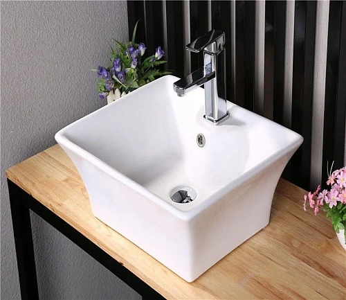 Раковина CeramaLux 9108 накладная, белый Раковина CeramaLux 9108 накладная, белый