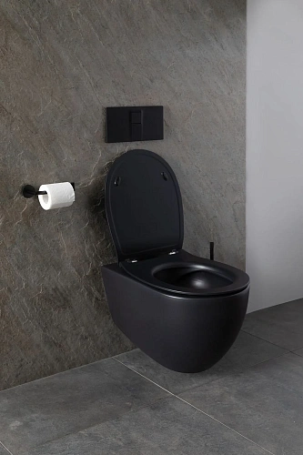 Унитаз подвесной Allen Brau Reality 4.32006.31 с крышкой, черный матовый Унитаз подвесной Allen Brau Reality 4.32006.31 с крышкой, черный матовый