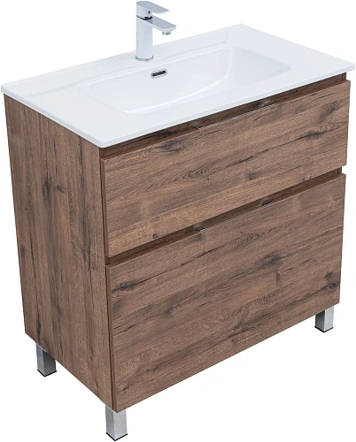 Тумба под раковину Aquanet Алвита New 80 00344129 напольная, дуб веллингтон табак Тумба под раковину Aquanet Алвита New 80 00344129 напольная, дуб веллингтон табак