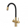 Смеситель для кухни Milacio Ultra 560 (MCU.560.GDB) под фильтр, брашированное золото черный шланг Смеситель для кухни Milacio Ultra 560 (MCU.560.GDB) под фильтр, брашированное золото черный шланг