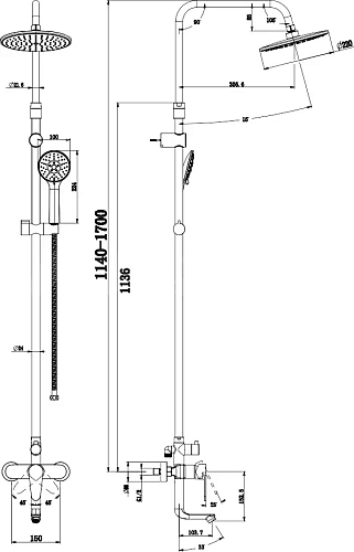 Душевая система STWORKI Ларвик WFT13008 со смесителем для ванны 577360 Душевая система STWORKI Ларвик WFT13008 со смесителем для ванны 577360