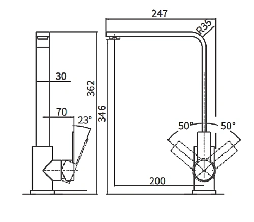 Смеситель для кухни ARROW AG4521SS, полированный Смеситель для кухни ARROW AG4521SS, полированный