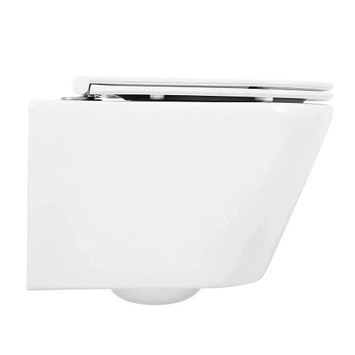 Унитаз подвесной BelBagno TRE BB8001CHR/SC безободковый c сиденьем Унитаз подвесной BelBagno TRE BB8001CHR/SC безободковый c сиденьем