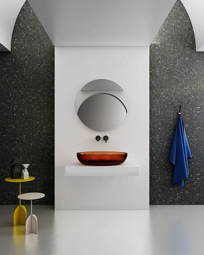 Раковина ABBER Kristall AT2801Opal прозрачная, накладная, коричневая Раковина ABBER Kristall AT2801Opal прозрачная, накладная, коричневая