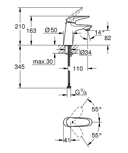 Смеситель для раковины GROHE Eurostyle, хром (23715003) Смеситель для раковины GROHE Eurostyle, хром (23715003)