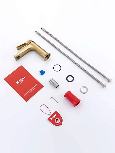 Смеситель для раковины Raglo R07.10.03 монолитный, сатин золотой Смеситель для раковины Raglo R07.10.03 монолитный, сатин золотой