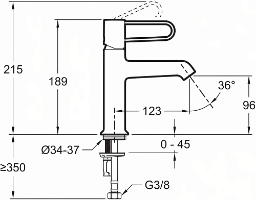 Смеситель для раковины Jacob Delafon Odeon Rive Gauche E21029-BL-BL Смеситель для раковины Jacob Delafon Odeon Rive Gauche E21029-BL-BL
