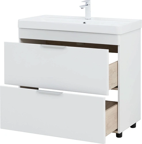 Тумба под раковину Aquanet Ирис New 90 напольная, белый глянец 00336309 напольная Тумба под раковину Aquanet Ирис New 90 напольная, белый глянец 00336309 напольная