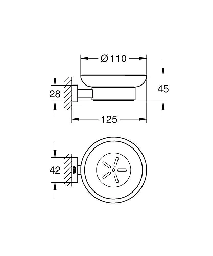 Мыльница GROHE Essentials Cube, хром (40754001) Мыльница GROHE Essentials Cube, хром (40754001)