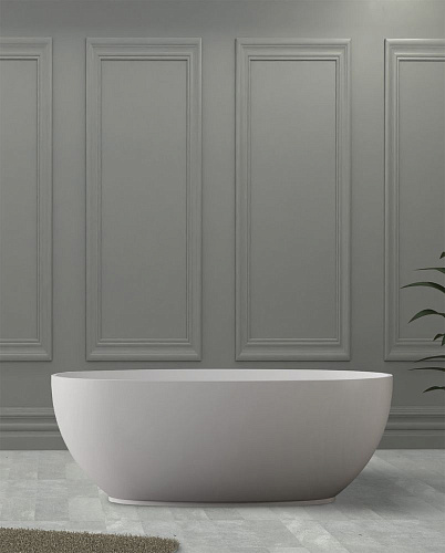 Ванна отдельностоящая ABBER AS9641-1.4 140x78 универсальная, белая матовая, искусственный камень Ванна отдельностоящая ABBER AS9641-1.4 140x78 универсальная, белая матовая, искусственный камень