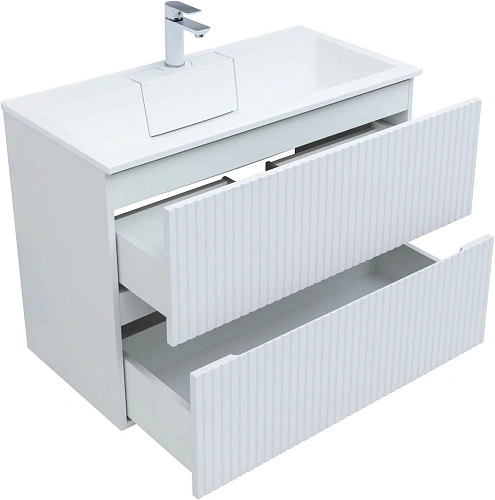 Тумба под раковину Aquanet Джейн 90 белый матовый 00313287 напольная/подвесная Тумба под раковину Aquanet Джейн 90 белый матовый 00313287 напольная/подвесная