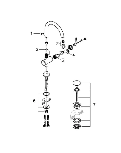 Смеситель для раковины GROHE Atrio New отдельностоящий, хром (32647003) Смеситель для раковины GROHE Atrio New отдельностоящий, хром (32647003)