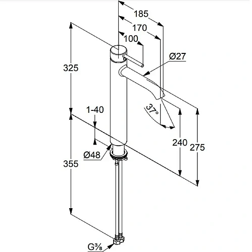 Смеситель для раковины Kludi BOZZ 38286N076 брашированное золото Смеситель для раковины Kludi BOZZ 38286N076 брашированное золото
