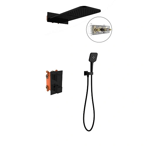 Душевая система Vincea VSFW-103TMB термостатический встраиваемая, черный Душевая система Vincea VSFW-103TMB термостатический встраиваемая, черный