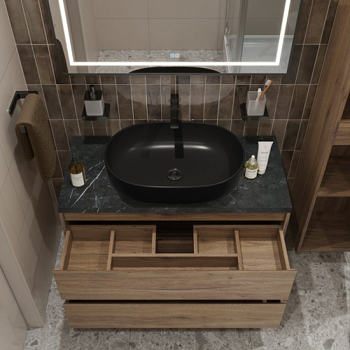 Тумба со столешницей и раковиной BelBagno KRAFT 100 kraft100rt-kepmno-1084-h301-set подвесная KRAFT100RT-KEPMNO-1084-H301-SET Тумба со столешницей и раковиной BelBagno KRAFT 100 kraft100rt-kepmno-1084-h301-set подвесная KRAFT100RT-KEPMNO-1084-H301-SET