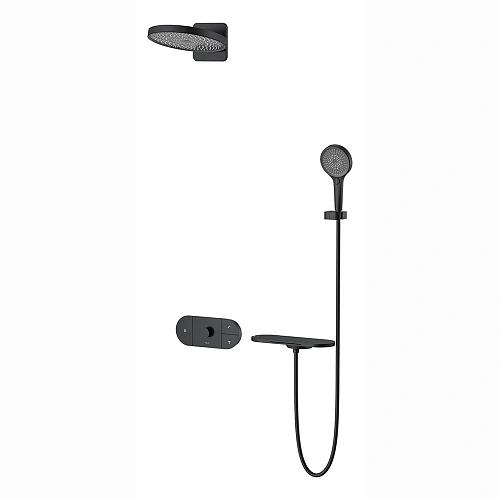 Душевая система Vincea Futura VSFW-2F12TMB термостатический встраиваемая, 3 режима, черный матовый Душевая система Vincea Futura VSFW-2F12TMB термостатический встраиваемая, 3 режима, черный матовый