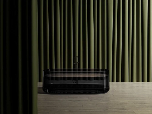 Ванна отдельностоящая ABBER AT9708Onyx 170x75 универсальная, черная полиэфирная смола Ванна отдельностоящая ABBER AT9708Onyx 170x75 универсальная, черная полиэфирная смола