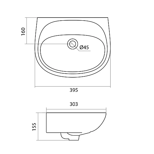 Раковина Santek Анимо 40 без отверстия под смеситель 1WH110487 1.WH11.0.487 Раковина Santek Анимо 40 без отверстия под смеситель 1WH110487 1.WH11.0.487
