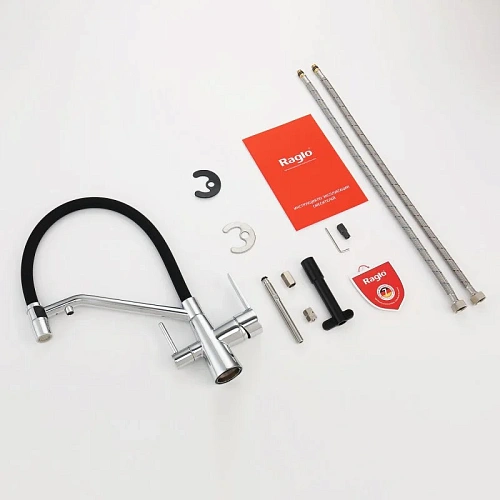 Смеситель для кухни Raglo R80.62 с гибким изливом с подключением к фильтру, хром Смеситель для кухни Raglo R80.62 с гибким изливом с подключением к фильтру, хром